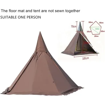 Portable Waterproof Camping Pentagonal Teepee Tent Outdoor Camping Pyramid Tipi Tent with Stove Hole 5