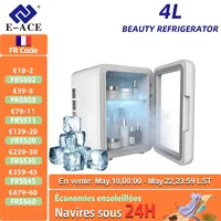 Mini-réfrigérateur de beauté 4L avec fonction de refroidissement et de chauffage, pour une utilisation à la maison et en voiture, stockage réfrigéré pour les produits de soin de la peau afin de les garder frais 1