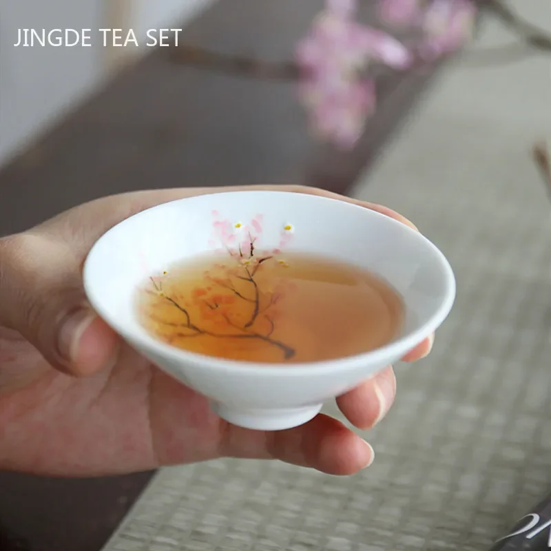 1Pc Japanese-style Hand Painted Ceramics Teacup Home Tea Drinking Tea Bowl Tradition Teaware Accessories Master Single Cup