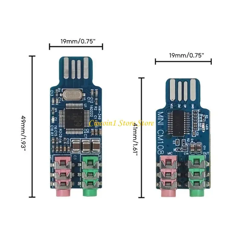 A3PC CM108 USB 사운드 카드 모듈 노트북 컴퓨터 용 무료 드라이버 3.5Mm 마이크 잭이있는 외부 사운드 카드 보드
