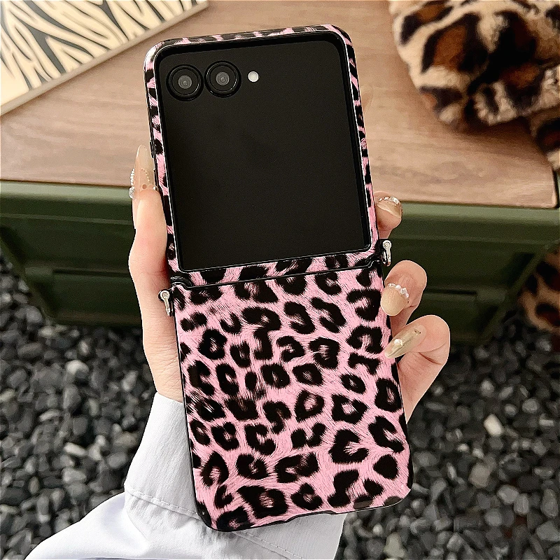 Luxury Leopard Print Shockproof Hinge Back Cover Fashion Case