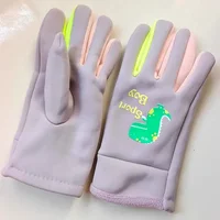 Children Warm Plush Gloves Winter Boys Girls Kids Outdoor Windproof Skiing Cycling Gloves Glow Students Toddler Cycling Mittens 4