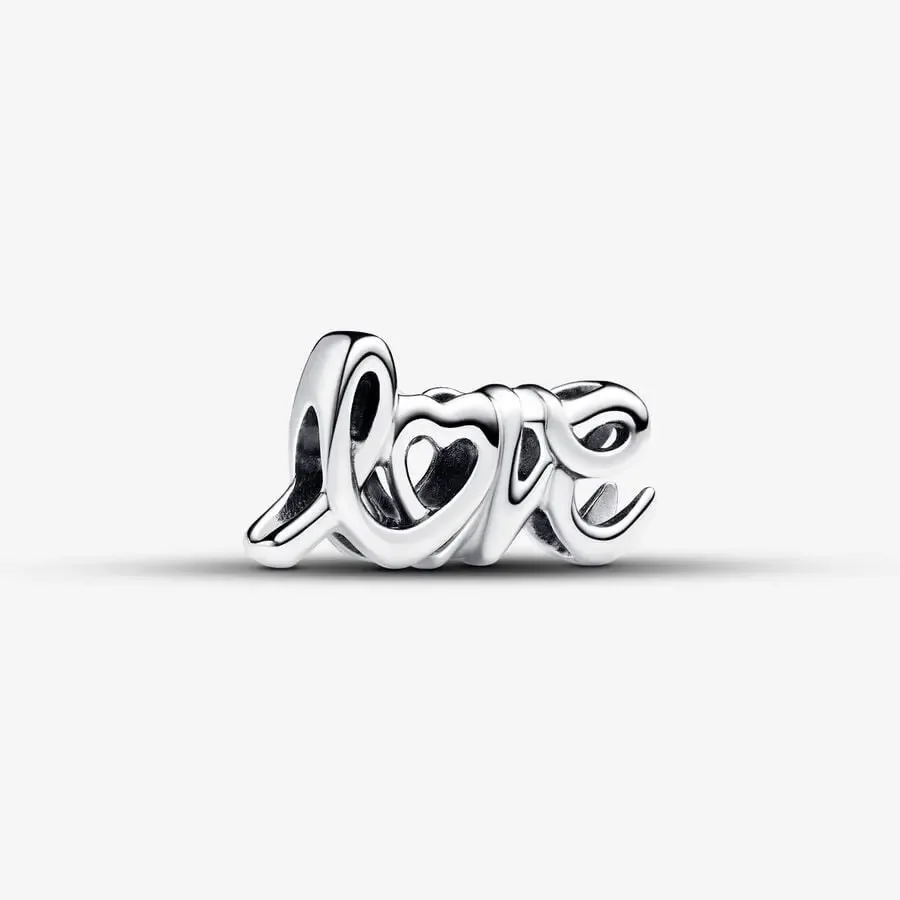 

Pan S925 sterling silver Christmas new LOVE beaded pendant DIY accessory beads