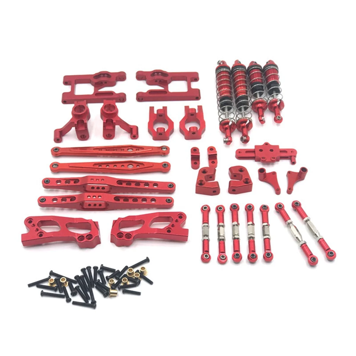 

For Weili 12427 12428 12423 Feiyue Remote Control Car Spare Parts Metal Upgrade and Modification 12-Piece Set,Red