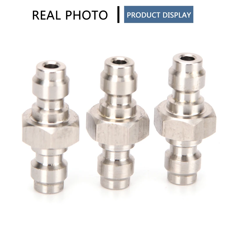 Stainless Steel Quick Connect Couplings 1pcs 8mm Air Filling Socket Double End Plug
