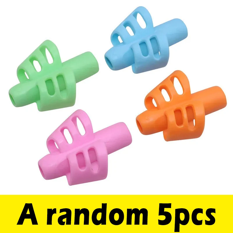 thumbnail image 1 of 5-100 piezas de soporte para lápices de escritura para niños, soporte de silicona para práctica de aprendizaje, soporte de postura con agarre asistido para estudiantes, 1 of 5
