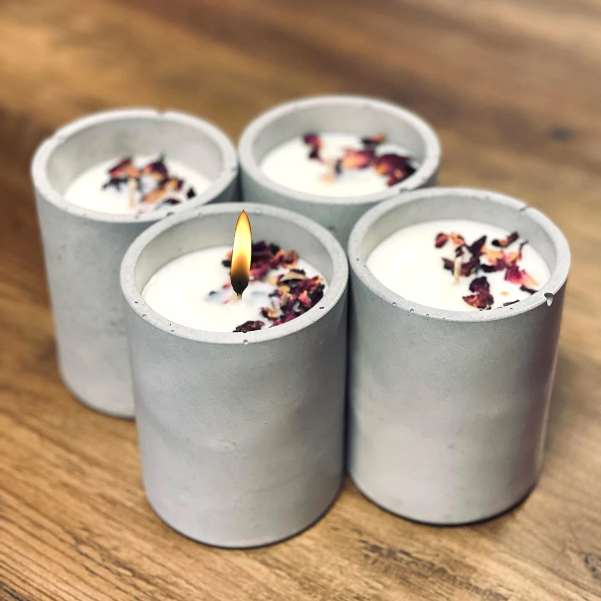 DIY Cement Candle Jar Silicone Molds Handmade Plaster Planter Concrete