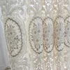 Luxurious Style Tulle Curtain for Living Room Bedroom Embroidery Flower Indoor Decorative Window Sheer Home Customize 2