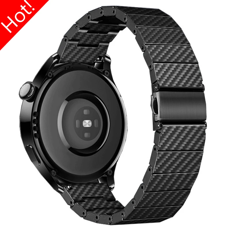 

20mm 22mm Carbon Fiber Strap for Samsung Galaxy Watch 6 5 4 40 44mm 6 4Classic Link Bracelet for Huawei Watch 3Pro GT4 3Pro Band