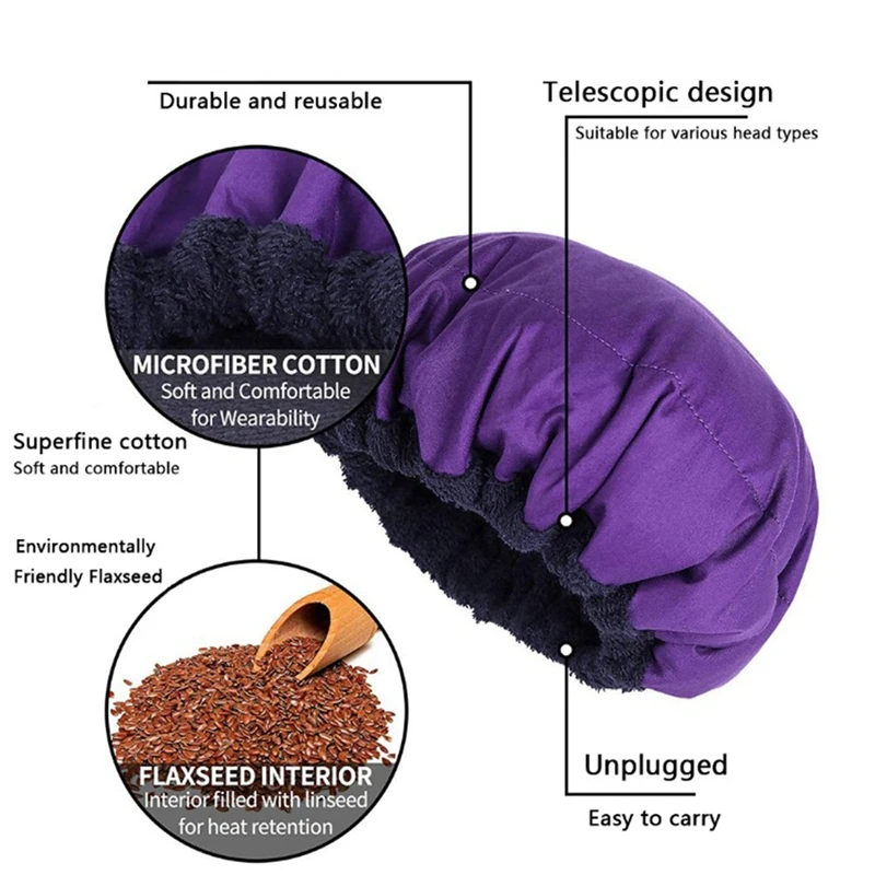 Flaxseed Care Cap Microwave Heating Steaming Cap Hair Care Baked Oil Heating