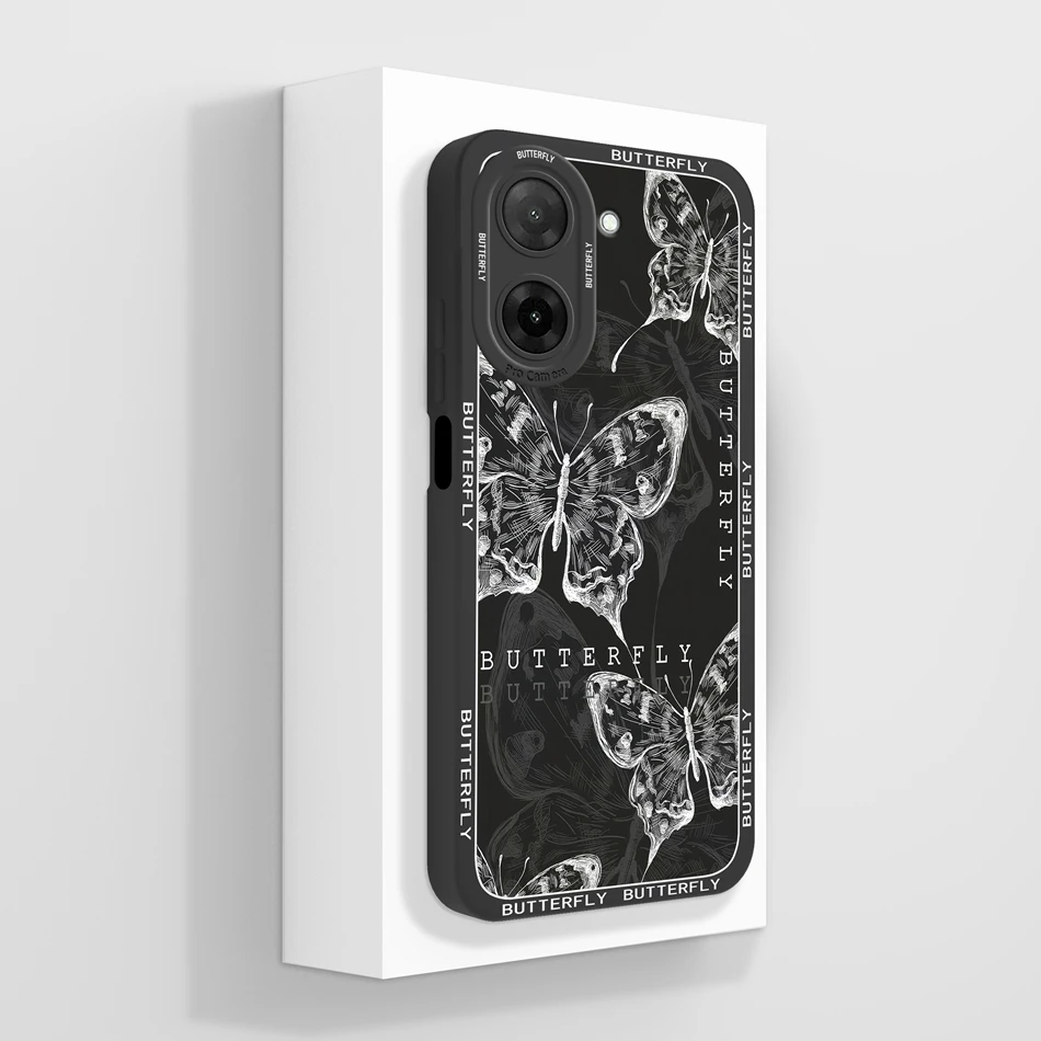 Butterfly Design Full Protection Silicone Case - Soft & Durable Phone Back Cover