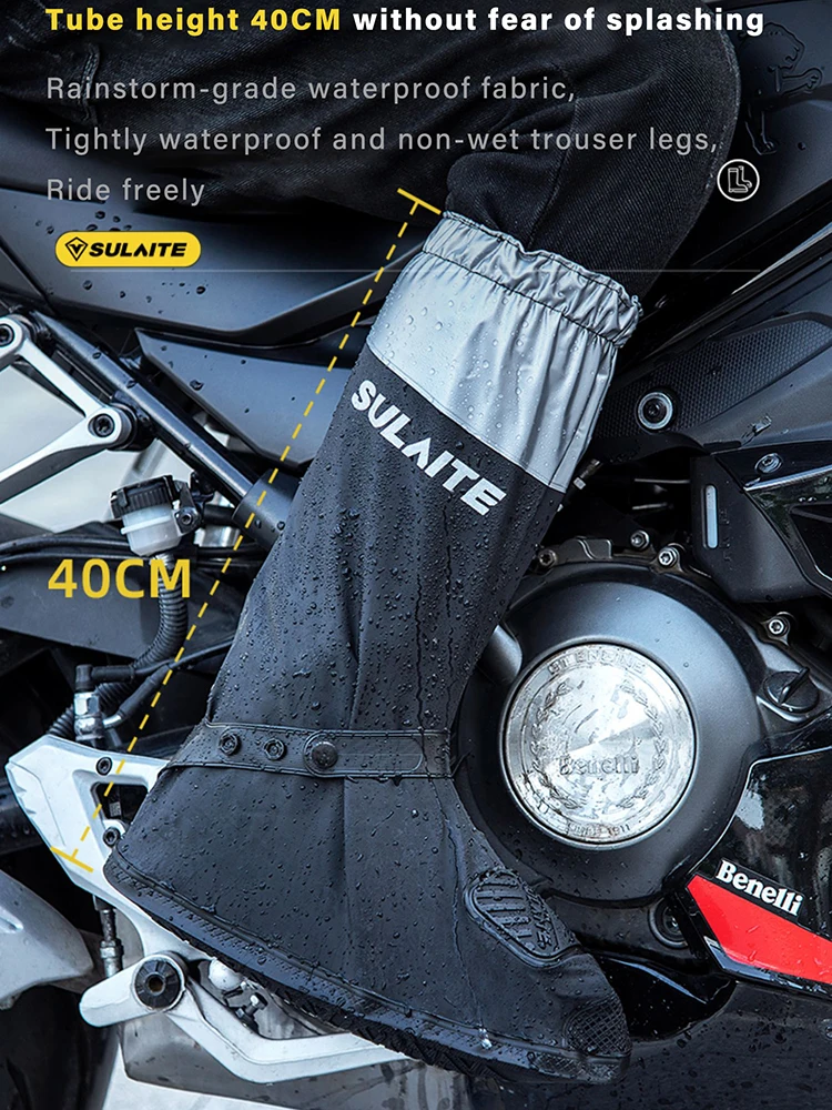 Motorcycle Shoe Cover Motorcycle Rain Boots Waterproof Shoe Cover Reflective Cycling Shoe Protection Reusable Motorcyclist Protective Gear