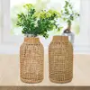 Handmade Straw Woven Flower Vase Anti-broken Japanese Style Glass Vase Plant Pot Table Decoration Scene Layout Prop 3