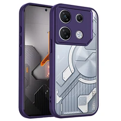 Clear Matte Back Cover with Air Cushion Silicon Bumper for Infinix GT 20 Pro (TMMS Purple)