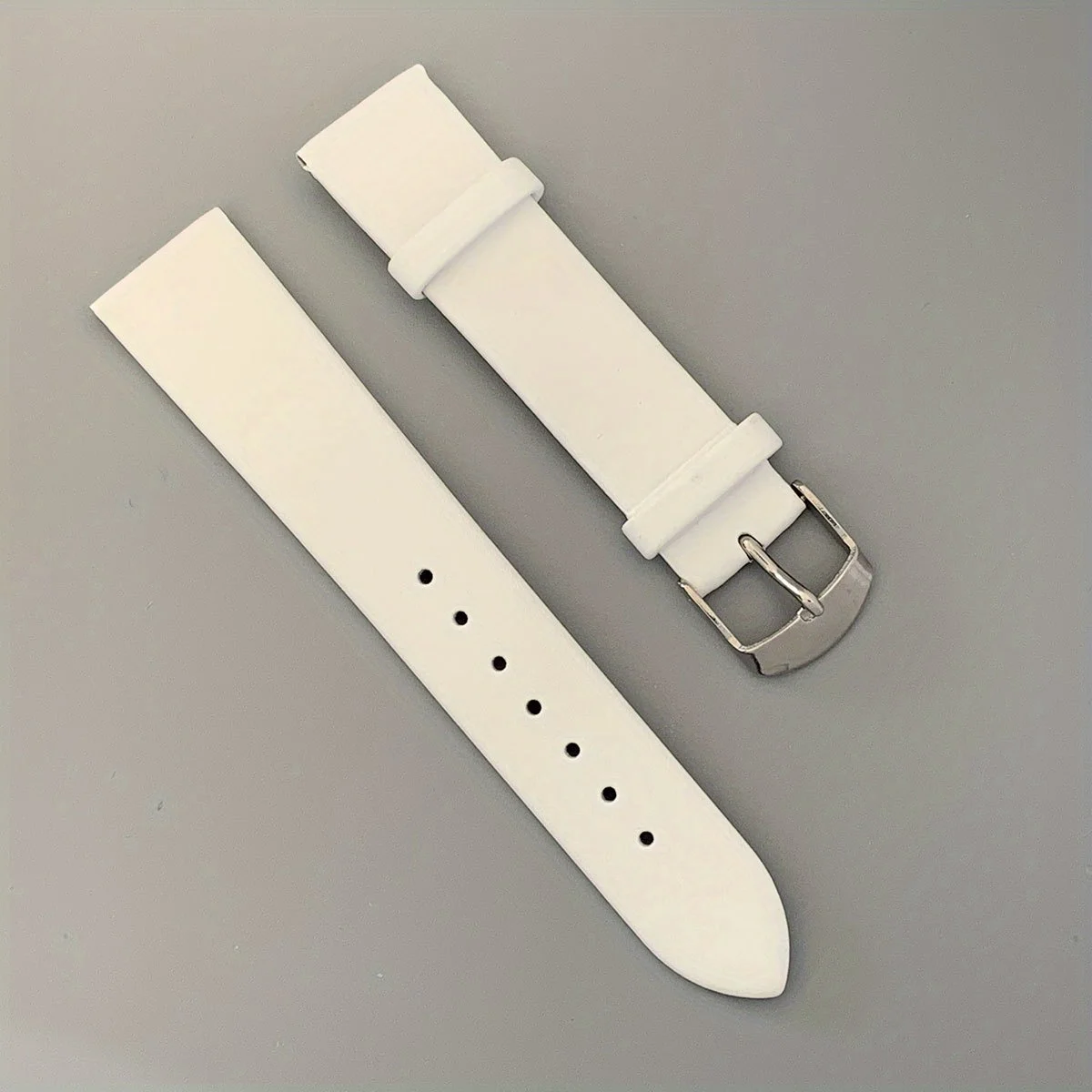 Premium Calf Leather Watch Strap with Silver Pin Buckle - Unisex Adjustable Band with Gift Tool