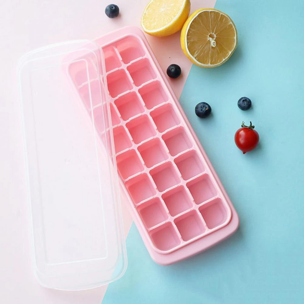 Ice Cube Tray Large Capacity Silicone 24 Grids Easy Release Ice Cube