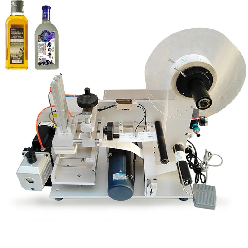 

Semi-automatic Plastic Tin Can Glass Square Bottle Labeling Machine Sticker Labeller For Single & Double Sides