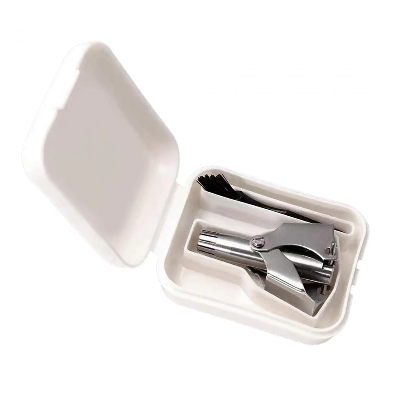 

Ручной триммер для волос в носу, компактная бритва с футляром для хранения, стрижка волос в носу, бритье с кисточкой, удаление волос в носу, для путешествий и автомобиля