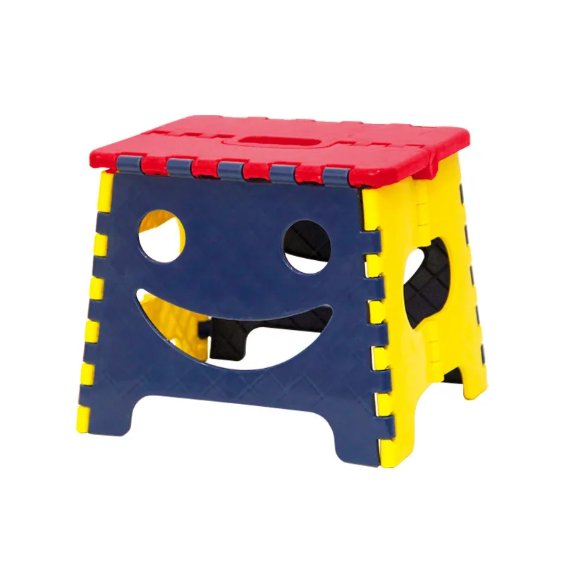 Children's Small Outdoor Food Stool, Portable Plastic Bench, Cartoon, Folding