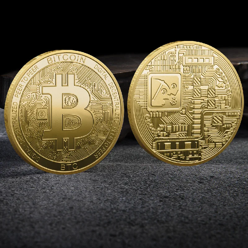 Crypto Currency Coin Collection with Plastic Display Case - Premium Metal Set