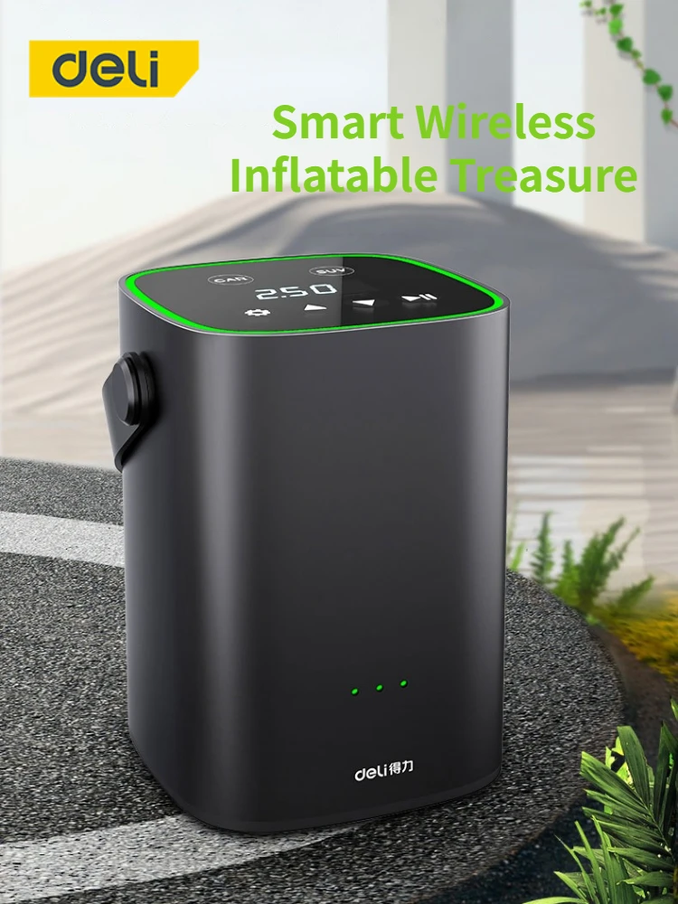 

DELI Mini Car Air Compressor 12V Portable Car Tire Inflator Smart Digital Inflatable Pump For Car Bicycle Boat Air Pump inflador