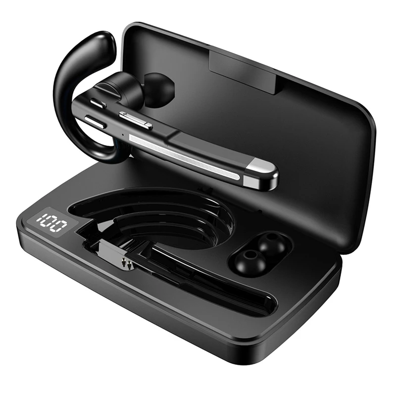 

Беспроводная Bluetooth-гарнитура с дисплеем аккумулятора и микрофоном с шумоподавлением для вождения, офиса и бизнеса