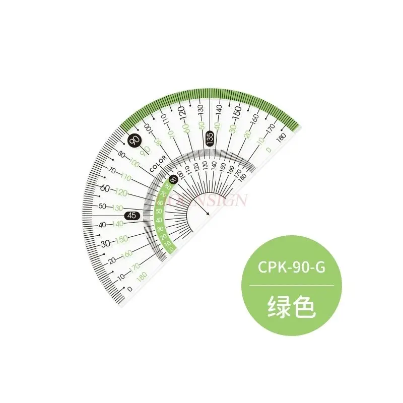 1개 고투명도 각도기, 반원형 미터, 명확하고 내구성이 뛰어난 각도, 정확한 수치값