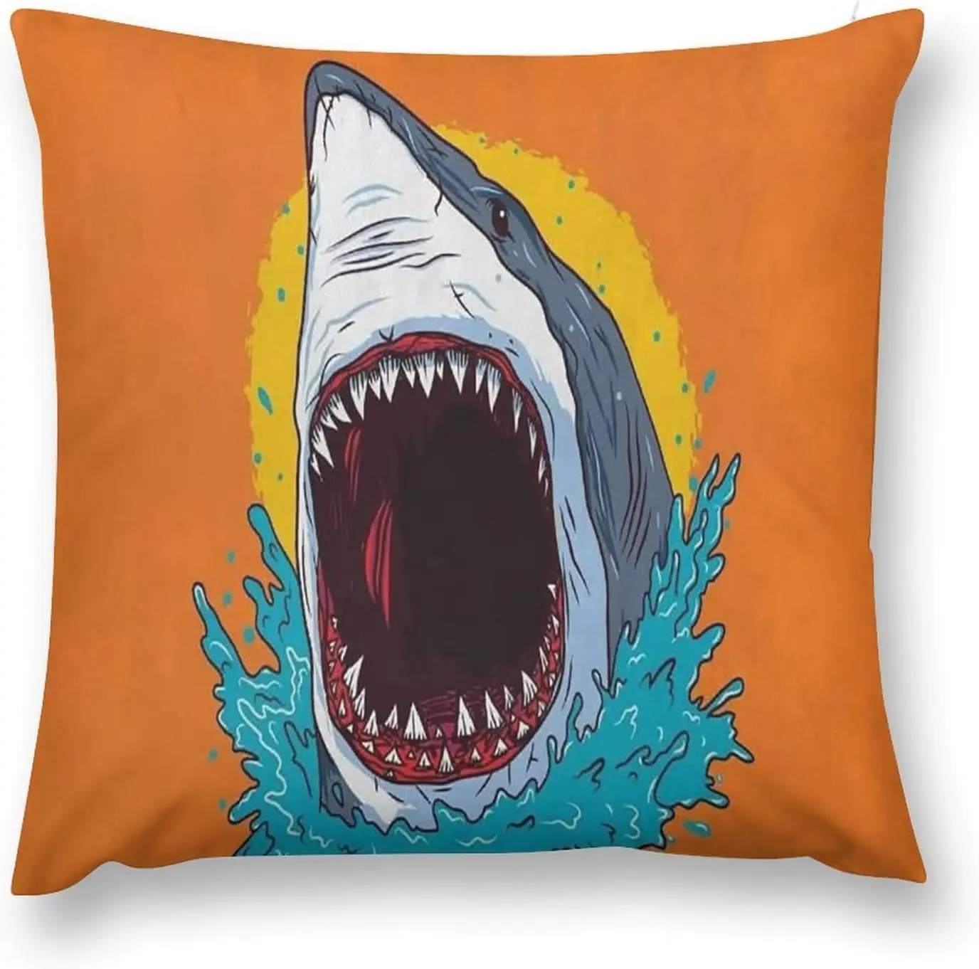 

Attacking of Shark White Throw Pillow Covers Luxury Pillowcases Couch Pillows for Living Room Sofa Accent Pillows Covers,1PC