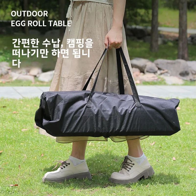 야외 캠핑 에그롤 테이블 탄소강 접이식 테이블 피크닉 정원 발코니용 경량 휴대용 피크닉 테이블 및 의자
