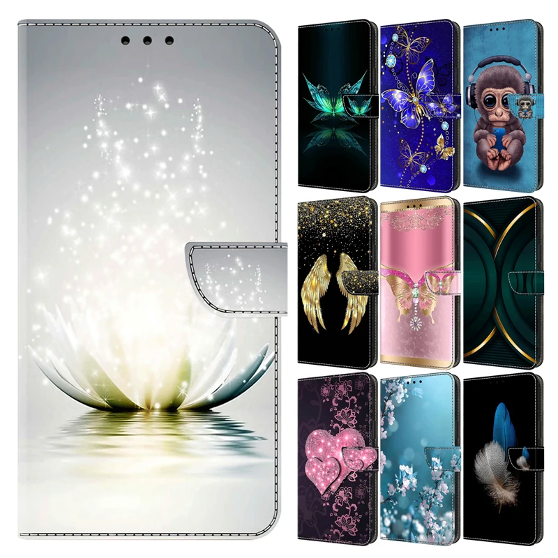 Stylish 3D Painted Leather Flip Wallet Phone Case