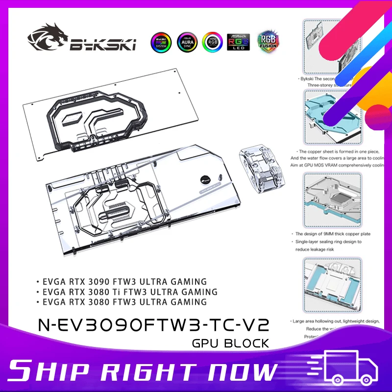 Bykski Gpu Block With Active Waterway Backplane For Evga Rtx 3090