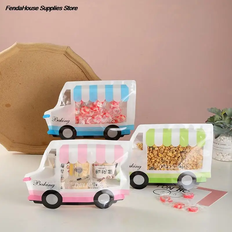 

10Pcs Car Shaped Cartoon Cookies Ziplock Bag Candy Bags DIY Gift Packaging Bags For Party Decoration