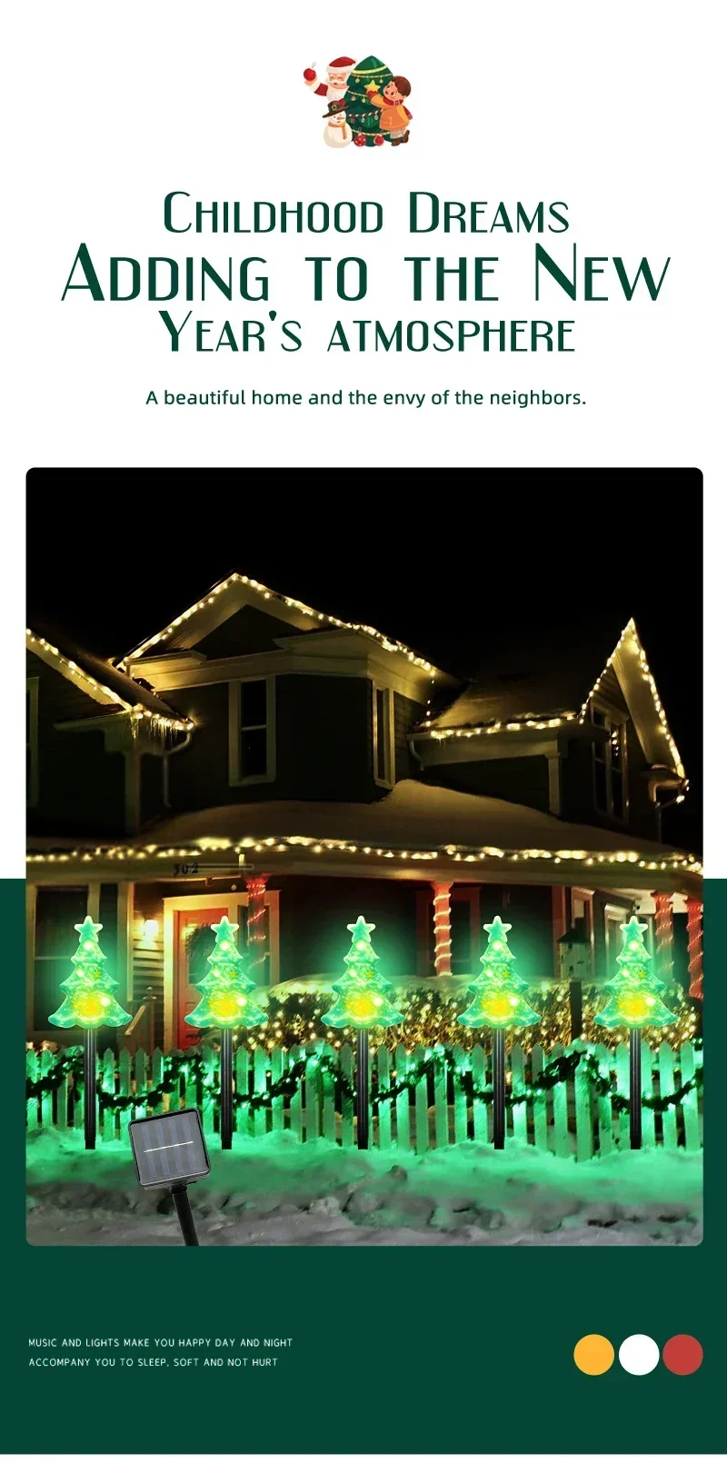 Description Picture 5 of itemGarden Lights Outdoor LED Lawn Lamp One To Five Christmas Snowman Snowflake Christmas Light Atmosphere Decoration Lawn Light
