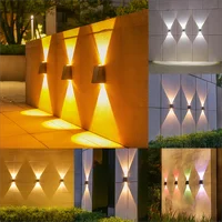 1pc Solar Outdoor Wall Light Garden Decoration Atmosphere Light Villa Garden Waterproof Wall  Up And Down Glow Wall Light