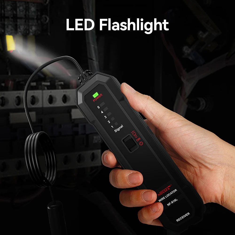 Noyafa Underground Cable Locator NF-818L Anti-Interference Cable Tester Visual Fault Cable Tracker Professional Wire Tracer 6
