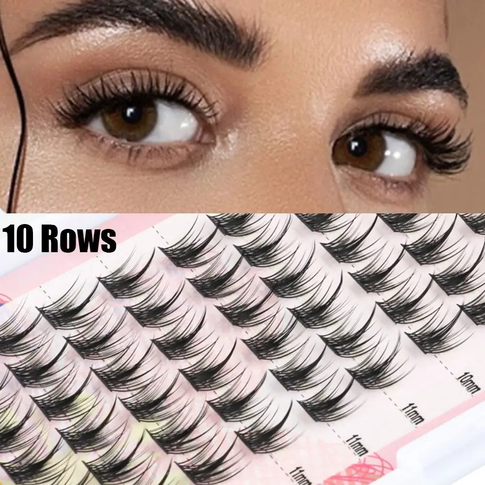 

10 Rows Individual Lashes Fluffy Faux Mink Eyelash Extension Natural False Lashes DIY Cluster Fake Eyelashes Makeup