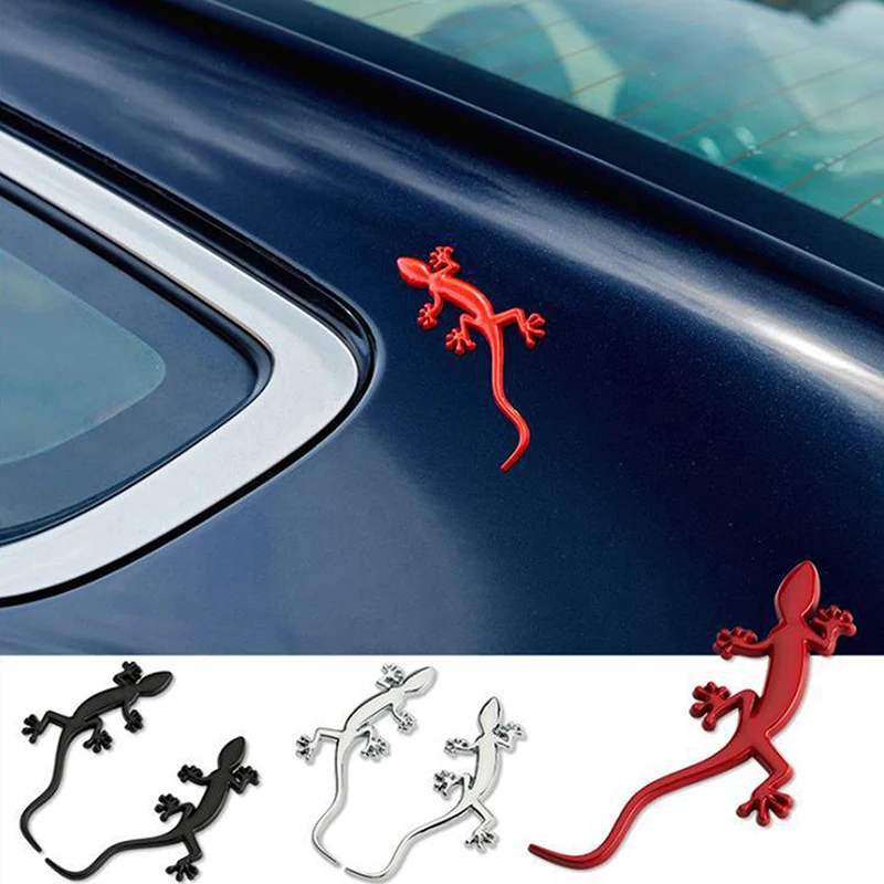 New 1 Pc Reflective Car Metal Truck Sticker Lizard Gecko Sticker Badge