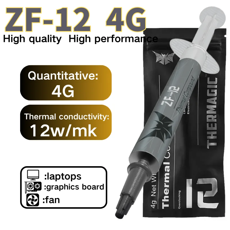 High quality cpu thermal paste zf 12w Thermal pastes processor zf-12 Thermal grease Grease Paste Silicone Plaster pasta termica