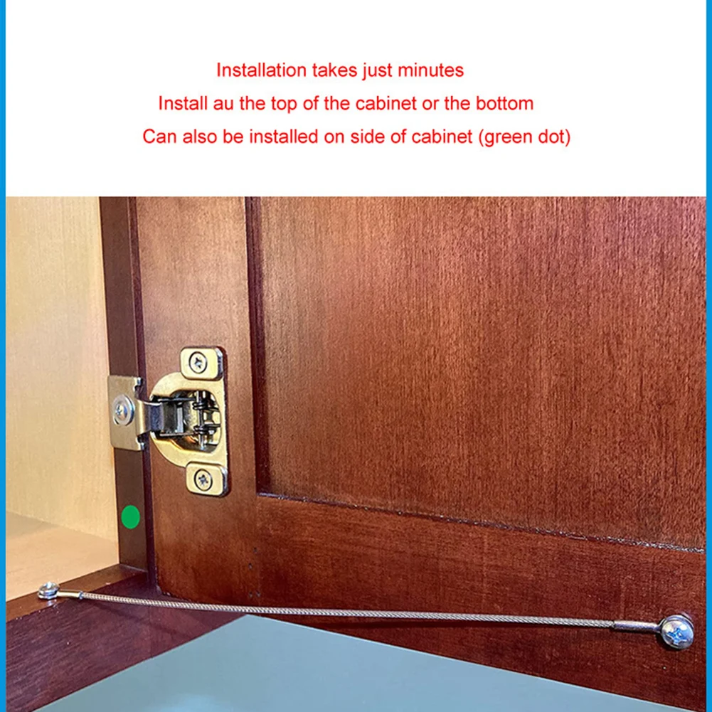 Retenedor Armario 8 Pulgadas Cables Sujeción Puerta Armario - Acero  Inoxidable 304, 8 Pulgadas, 4 Unidades Limitador Puerta Armario, image size:1001x1001