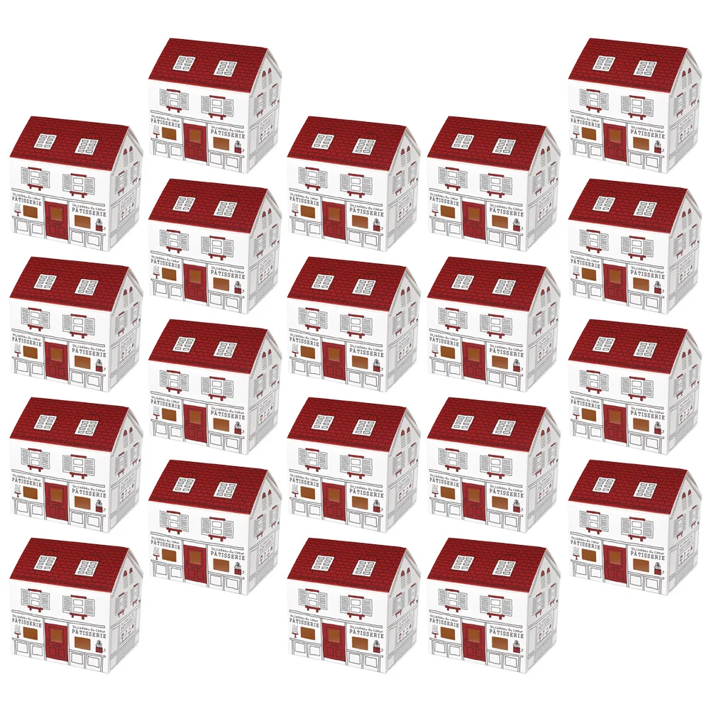 

20Pcs Wedding Candy Wrapping Boxes Party Treat Boxes Sweets Boxes House Shaped Paper Boxes