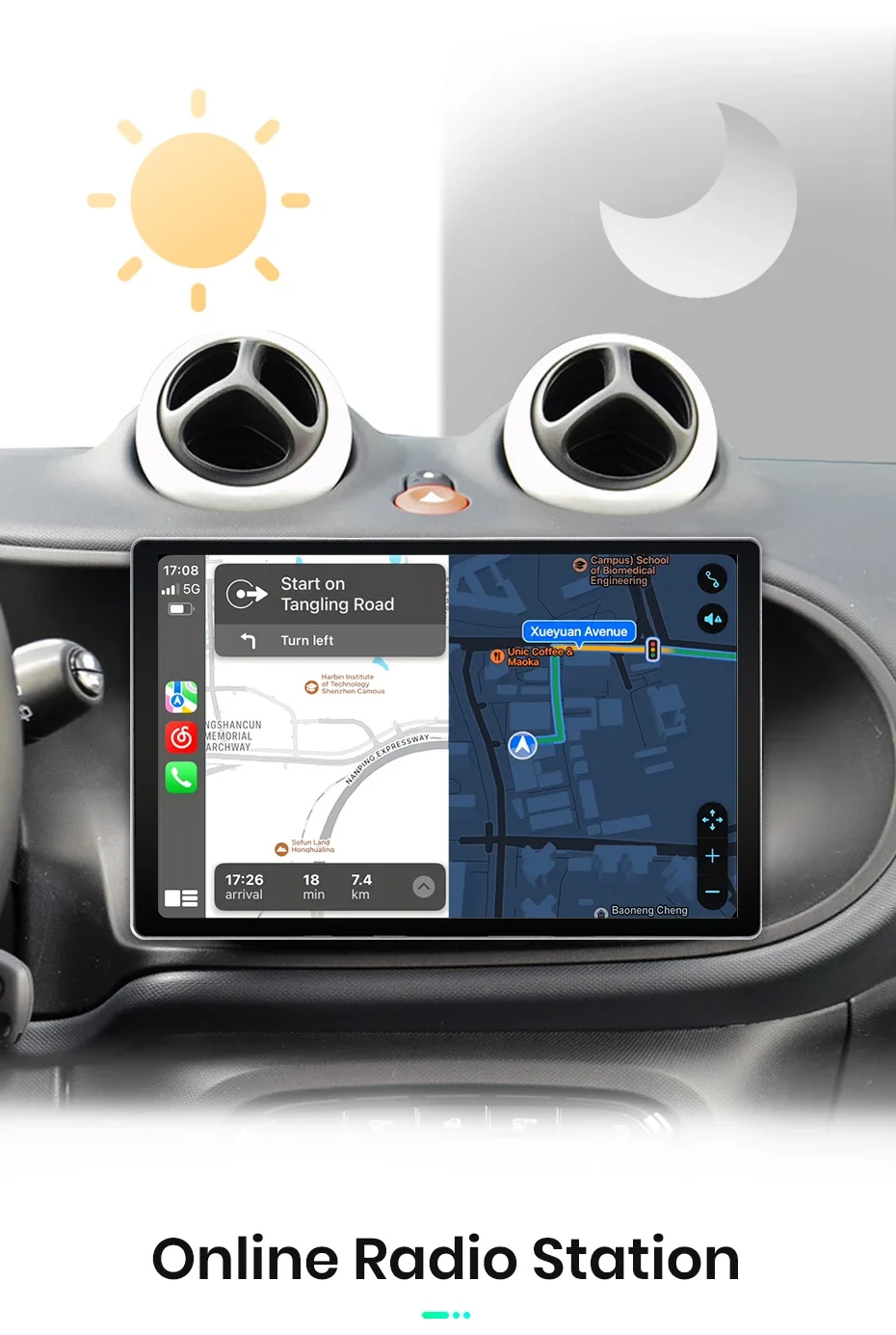 2K QLED Bildschirm Auto Radio Für Mercedes Benz Smart 2016 Drahtlose CarPlay Android Auto Multimedia autoradio – Detail 10