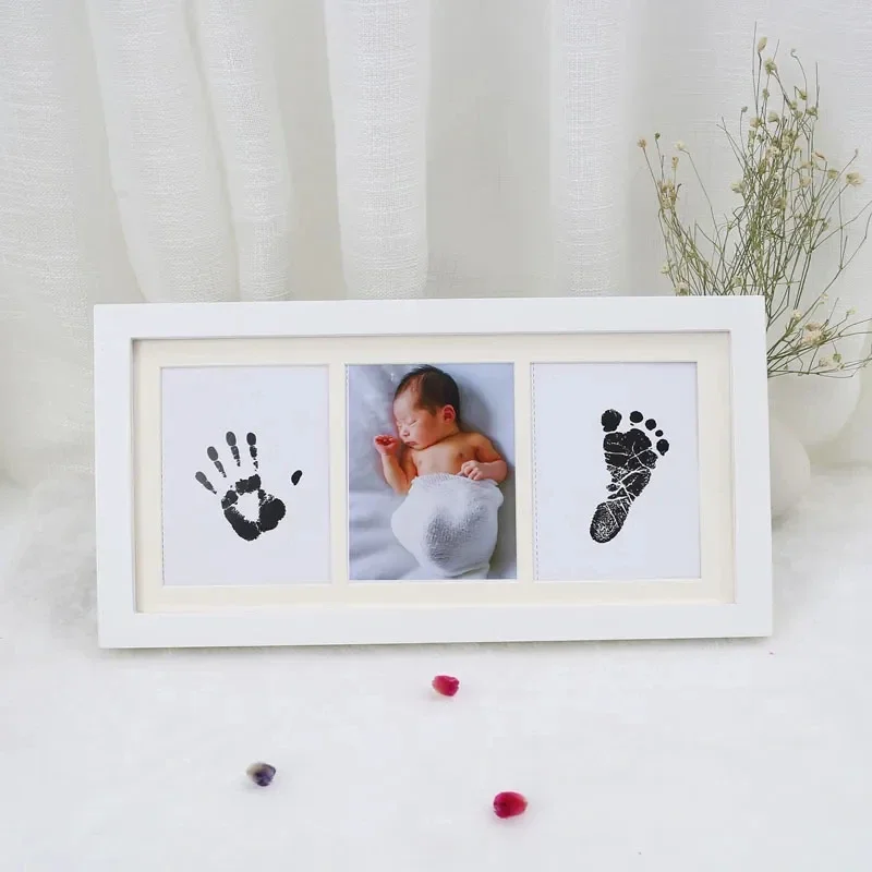 

Newborn Memorial Ink Hand Foot Print Photo Frame Baby DIY Handprint Footprint Picture Frame Growing Souvenir Items Paw Print Pad