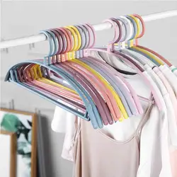 20PCS Adult Non-Marking Non-slip Hanger Multifunctional Plastic Clothes Hanger Hook Household Drying Rack Space Saving Clothes