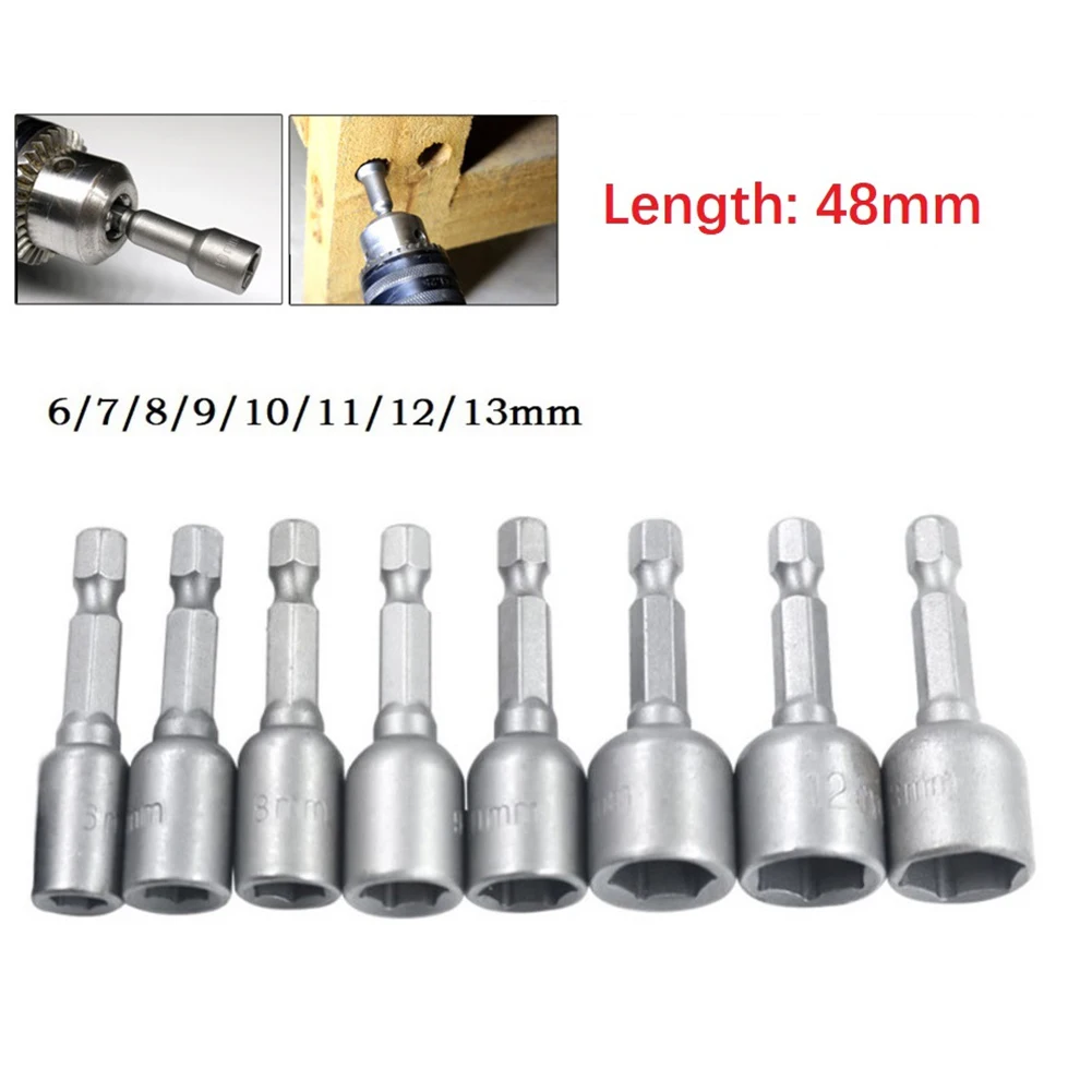 Description Picture 2 of item6-13mm Hex Sockets Sleeve Nozzles Nut Driver Set Screwdriver Set Hex Shank Electric Drill Bits Tool Socket Wrenches Spanner