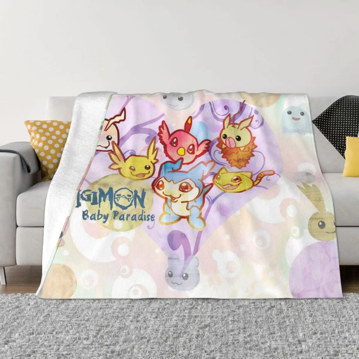 

Anime Digimon Blankets Flannel Printed Cartoon Multifunction Ultra-Soft Throw Blanket for Bed Couch Bedding Throws