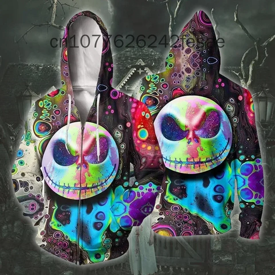 New Disney Jack And Sally Hoodie Nightmare Before Christmas Men and Women Zip Hoodie 4
