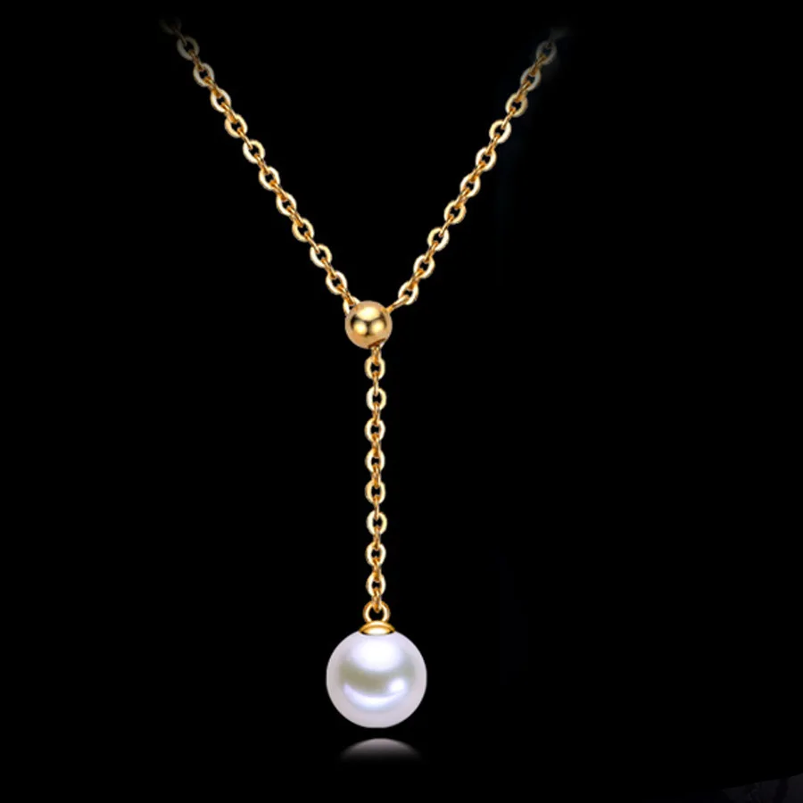 

Круглое жемчужное ожерелье из 18-каратного золота, длинное жемчужное ожерелье с небесной звездой, подлинное Специальное предложение DX1