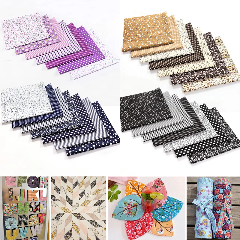 Cotton Fabric Cotton Poplin Fabric 7pcs/set 27styles Printed Cotton Fabric Patchwork Diy Sewing Dolls Fragment Flower Cloth Quilting Cotton Fabric Crafts Materials