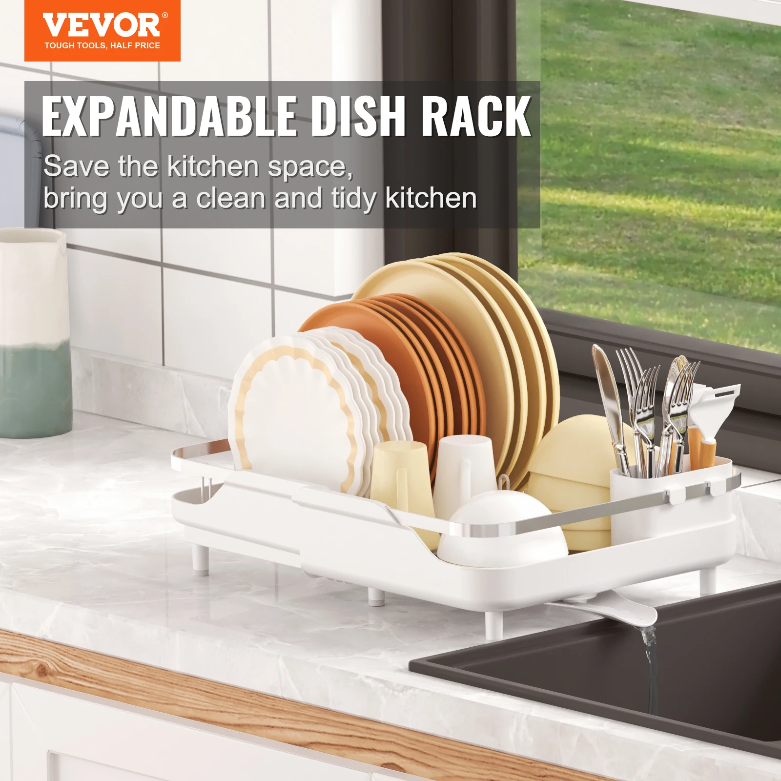 VEVOR Dish Drying Rack 2 Tier Large Capacity Dish Drainers