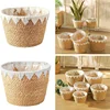 Natural Planter Wicker Basket  Flower Pot Rattan Straw Plants Basket For Home Garden organizer Decoration 22/25/32cm 6